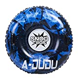 A-DUDU Max Snow Tube, Super Big 47 Inch Inflatable Snow Sled Made by Thickening Material of 0.8mm, Heavy Duty Snow Tube with Waterproof Carrying Bag and Repair Kit(Kids&Adults) black