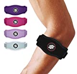 Sleeve Stars Tennis Elbow Brace for Men & Women, Tennis Elbow Strap & Tendonitis Arm Band, Counterforce Brace & Elbow Band for Tendon Relief & Support for Forearm w/ 3 Straps Fits 9-23' (Single/Black)