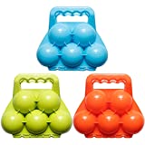 Holady 3 Pack Snowball Makers - Makes 5 Snowballs at Once - Outdoor Winter Snow Toys for Kids and Adults, Snowball Maker Tool with Handle for Snow Ball Fights（Orange,Blue,Green）
