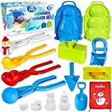 Max Fun 12Pcs Snowball Maker Tool Winter Snow Toys Kit with Handle for Snow Ball Shapes Maker Fights Duck for Kids Toddlers Adults Outdoor Snow Sand Molds