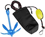 XIALUO Marine Kayak Anchor Kits 3.5 lb Folding Anchor Accessories with 30 ft Rope for Fishing Kayaks, Canoe, Jet Ski, SUP Paddle Board and Small Boats
