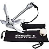 Best Marine Kayak Anchor | 3.5lb Folding Anchor with 40ft Marine Rope & Storage Bag | Premium Anchors for PWC, Jet Ski, SUP Paddleboard, Canoe & Fishing | Accessories for Trolley Kit Equipment & Gear