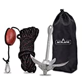 Acelane Kayak Anchor 3.5lb Folding Grapnel Anchor Kit with 50ft Marine Anchor Line & Buoy for Kayak Fishing, Canoes, Jet Ski, SUP Board and Small Boat