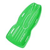 Slippery Racer Downhill Xtreme Flexible Adults and Kids Plastic Toboggan Snow Sled for up to 2 Riders with Pull Rope and Handles, Green
