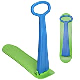 AQUARM Snow Scooter Sled for Kids Winter Outdoor Sports, Green Fold-up Snowboard with Handlebar, Plastic Ski Scooter Lightweight & Wear-Resistant for Boys Girls
