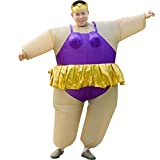 Inflatable Costume Ballet Game Cloth Adult Funny Blow up Suit Halloween Men's Costume Purple Cosplay, Plus Size