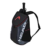 HEAD Tour Team Tennis Backpack 2 Racquet Carrying Bag w/Padded Shoulder Straps & Shoe Compartment - Black/Grey.