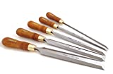 Narex Premium 5 Piece Set Paring Chisels w/Hornbeam Handles 1/4, 1/2, 3/4, 1, 1-1/4 Inch, Overall Length of 15-1/4 Inches