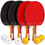 Nibiru Sport Ping Pong Paddles Set of 4 - Table Tennis Paddles, 8 Balls, Storage Case - Table Tennis Rackets & Game Accessories