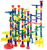 JOYIN 170 Pcs Marble Run Premium Toy Set, Construction Building Blocks Toys, STEM Educational Building Block Toy(147 Plastic Pieces + 60 Glass Marbles)
