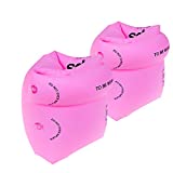 2 PCs Arm Swimming Floaties for Kids - Inflatable Swim Arm Bands Rings Water Wings for Adult Kid - Pink