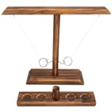 DreamToyz Ring Toss Games for Adults, Ring Toss Game, Outdoor Indoor Handmade Wooden Hooks Fast-paced Interactive Game for Bars, Home, Party, 15.7' X 13' Large Size, Brown