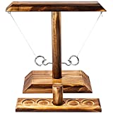 agore Ring Toss Game, Ring Toss with Shot Ladder, Fun Hook and Ring Game, Handmade Wooden Interactive Game for Home, Party