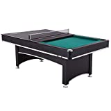 Triumph Phoenix 84' Billiard Table with Table Tennis Conversion Top for a Game of Pool or an Action-Packed Table Tennis Match