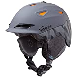 TurboSke Ski Helmet Snowboard Helmet - Active Ventilation Audio Compatible Snow Sports Luxury Helmet with ASTM Certified Safety for Men Women and Youth (M, Gray-Camo)