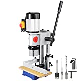 VEVOR Woodworking Mortise Machine 1/2 HP 1700RPM, Powermatic Mortiser With Chisel Bit Sets, Benchtop Mortising Machine, For Making Round Holes Square Holes, Or Special Square Holes In Wood