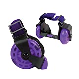 New-Bounce Heel Wheel Skates with Lights - Jet Wheelies for Shoes - Adjustable Roller Heel Skates for Kids - One Size Fits Most (Purple)