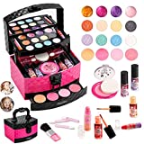 Mathea Kids Makeup Kit for Girls, Washable & Non-Toxic, Real Makeup Girl Toys, Makeup Set for Kids, Easy to Storage and Portable, Birthday Gifts