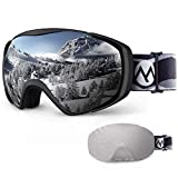 Ski Goggles with Cover Snowboard Goggles OTG Anti-Fog for Men Women - VLT 9.4%