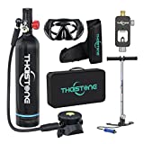 THAISTONE Mini Scuba Tank, 1 Liter Mini Diving Tank Equipment for Diver Search Sea, Scuba Oxygen Tank with 15-20 Minutes Capacity, Underwater Breathing Device for Diving & Snorkeling(Black)