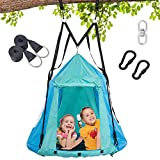 Trekassy 700lbs 2 in 1 Detachable Hanging Tree Swing Tent for Kids Adults with Swivel and Tree Straps
