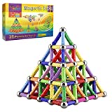 Veatree 160Pcs Magnetic Building Sticks Blocks Toys, Magnet Educational Toys STEM Toys for Kids and Adult, 3D Non-Toxic Building Toy with Storage Bag