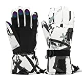 Ski Gloves Waterproof, Zeepoch Winter Snow Gloves for Men & Women, Cold Weather Snowboard Snowmobile Gloves with Touchscreen, White