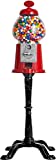 Gumball Machine - 15 Inch Candy Dispenser with Stand for 0.62 Inch Bubble GumBall - Heavy Duty Red Metal with Large SHATTERPROOF Acrylic Bowl - Easy Twist-Off Refill - Free or Coin Operated - by The Candery