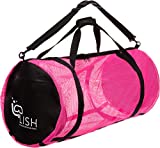 LISH Mesh Dive Bag - XL Multi-Purpose Equipment Diving Duffle Gear Tote, Ideal for Scuba, Snorkeling, Surfing, More (Pink)