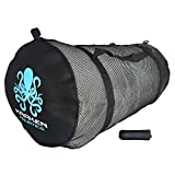 Kraken Aquatics Mesh Dive Duffle Bag with Shoulder Strap | for Scuba Diving, Snorkeling, Spearfishing, Freediving, Swimming, Beach and Sports Equipment | Large