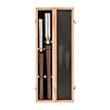 IMOTECHOM 2-Pieces HSS Roughing Gouge Lathe Chisel Set Wood Turning Tools with Walnut Handle, 1-Inches and 2-Inches, Wooden Storage Case