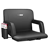 VIVOHOME Reclining Stadium Seat Chair with Backrest and Armrests, Portable Cushion for Bleachers, 1 Pack, Extra Wide 24.5 Inch