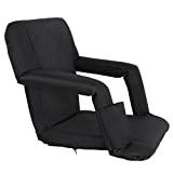 LEMY 5 Reclining Positions Adjustable Stadium Seat for Bleachers Portable Water Resistant Stadium Chair with Back/Arms/Cushion for Outdoor or Indoor