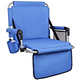ALPHA CAMP Stadium Seat Padded Chair for Bleachers with Back& Arm Rest, Blue