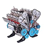 HMANE V8 Engine Model Kits for Adults, 500+Pcs 1:3 Metal Mechanical Engine Model DIY Assembly Engine Model Toys Physics Toy Gifts