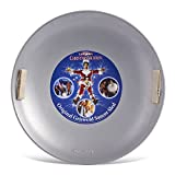 Slippery Racer Original Clark Griswold National Lampoons Christmas Vacation Saucer Snow Sled Aluminum Alloy Disc with Soft Grip Handles, Silver