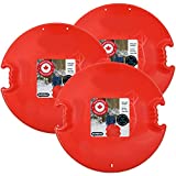Superio Avalanche Snow Sled, 26' Round Saucer Sled with Handles Grip, Winter Snow Fun for Kids and Adults (Red, 3 Pack)