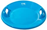 Franklin Sports Kids Saucer Sled - Arctic Trails Round Plastic Snow Sled for Children - Heavy Duty Sledding Saucer with Handles - 25'