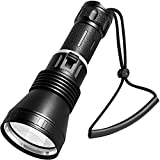 Diving Flashlight,ZHUVATAR 6000 Lumen Waterproof Diving Torch,Rechargeable Scuba Dive Lights Underwater LED Flashlight,Submersible Lights with Battery and Charger for Under Water Deep Sea Cave