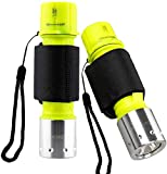 Garberiel 2 Pack Scuba Diving Flashlight Super Bright Dive Light 3 Modes Underwater Waterproof Torch for Scuba Diving, Night Snorkeling (Battery Not Include)