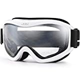 JULI Ski Goggle/Snow Snowboard Goggles for Men, Women & Youth - 100% UV Protection Anti-Fog Dual Lens(White Frame+83% VLT Clear Lens)
