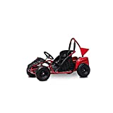 FRP Baja-X 48V 1000W Brushless Electric Go Kart, 3-Speed Setting Go Kart W/ Forward & Reverse, Racing Go Cart Up to 20 mph W/ Foot Pedal & Foot Break, Go Cart Support Up to 175 Lbs (Red)