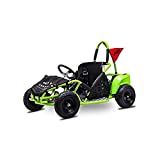 FIT Right 2020 Baja-X 48 Volt 1000 Watt Brushless Electric Go Kart, 3 Speeds Setting Up to 20 mph with Forward and Reverse. Racing Go Cart for Kids with Foot Pedal and Foot Break. (Green)