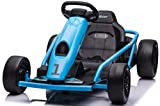 New 2022 Electric GoKart, 24V Electric Outdoor Racer Drifter Go Kart Drift Car for Kid and Adult, Upgraded Design w/Comfort Racecar Seats & Seatbelt, 2-Drive Modes (Blue)