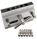 YOTOO Self Centering Doweling Jig Kit, Drill Guide Bushings Set Wood Dowel Jig for Woodworking Joints