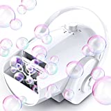 Bubble Machine Automatic Bubble Blower - 5000+ Bubbles Per Minute for Kids Toddlers Bubble Maker, 2 Speed Levels Portable Bubble Toys by Plug-in or Batteries for Outdoor/Indoor Weeding Birthday Party