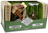 Project Genius Compass and Star Combo, True Genius - Disentanglement Puzzles, Brain teasers, Adult Puzzle, Wooden (TG018)
