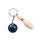CHOORO Bowling Jewelry Bowling Ball and Pin Charm Gift Keychain Bowling League Gift Bowling Teacher Gift for Bowling Lover Sports Fan (bowling keychain blue)