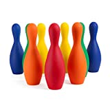 Champion Sports Multicolor Bowling Pins: Weighted Foam Set for Training & Kids Games, Medium