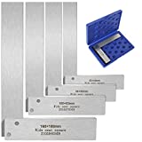 Small Machinist Square Set 2, 3, 4 and 6 in Squares Combinations Try Ruler Hardened Steel 90 Degree Wide Base Engineer Square Measuring Tool,for General Purpose, Machinery,Speed Woodworking Precision